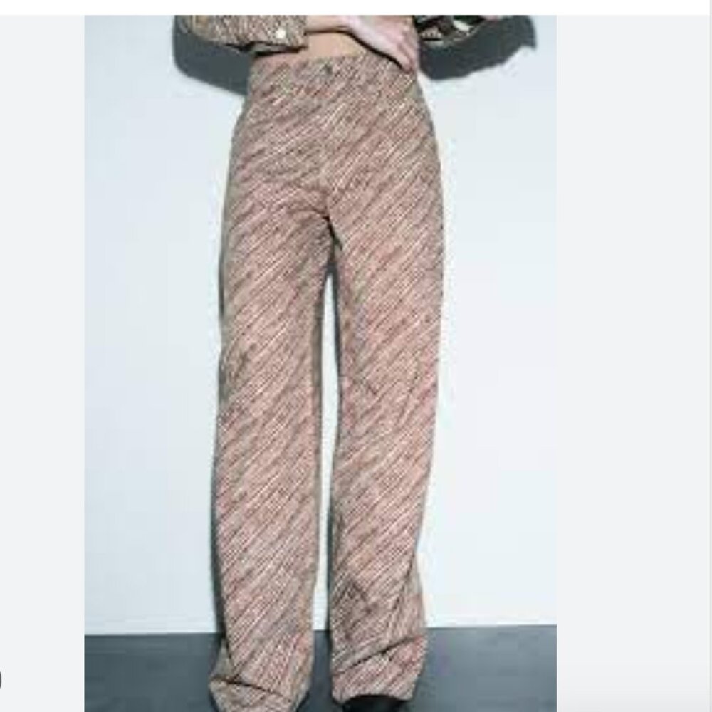 NWOT ZARA LIMITED EDITION ANIMAL PRINTED BLOGGERS FAVE PANTS Wide Leg Baggy - Picture 2 of 9